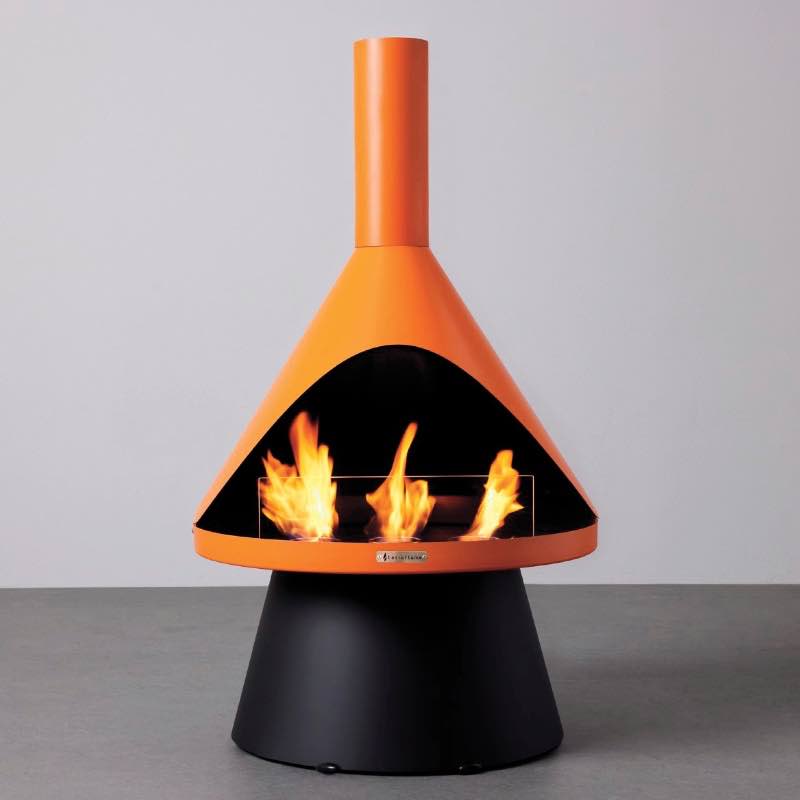 Indoor/ Outdoor Mid-Mod Gel Fuel Fireplace - Orange